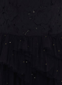 Stella Lace Open Back Mini Dress - Midnight