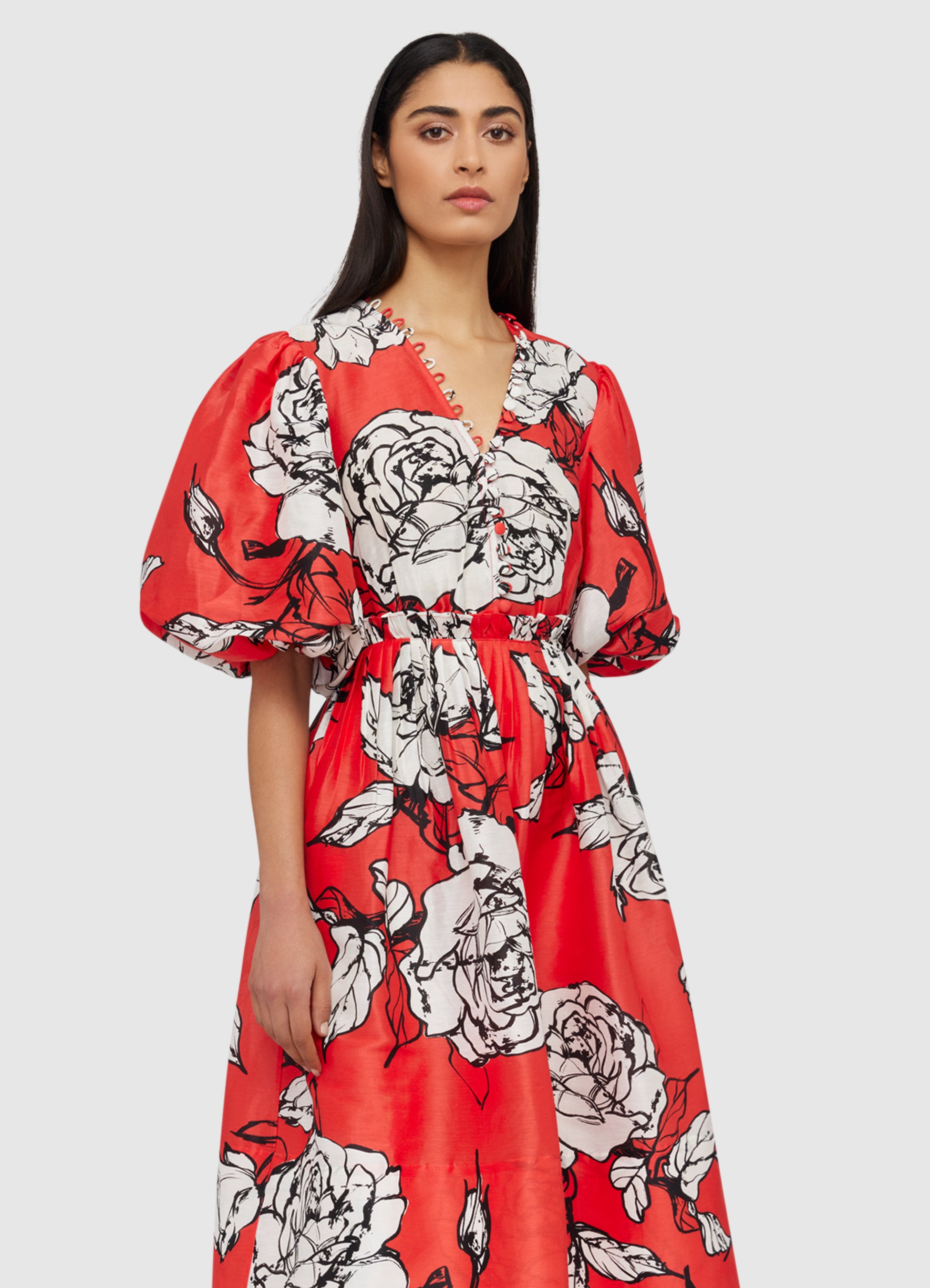 Red Leomix midi dress